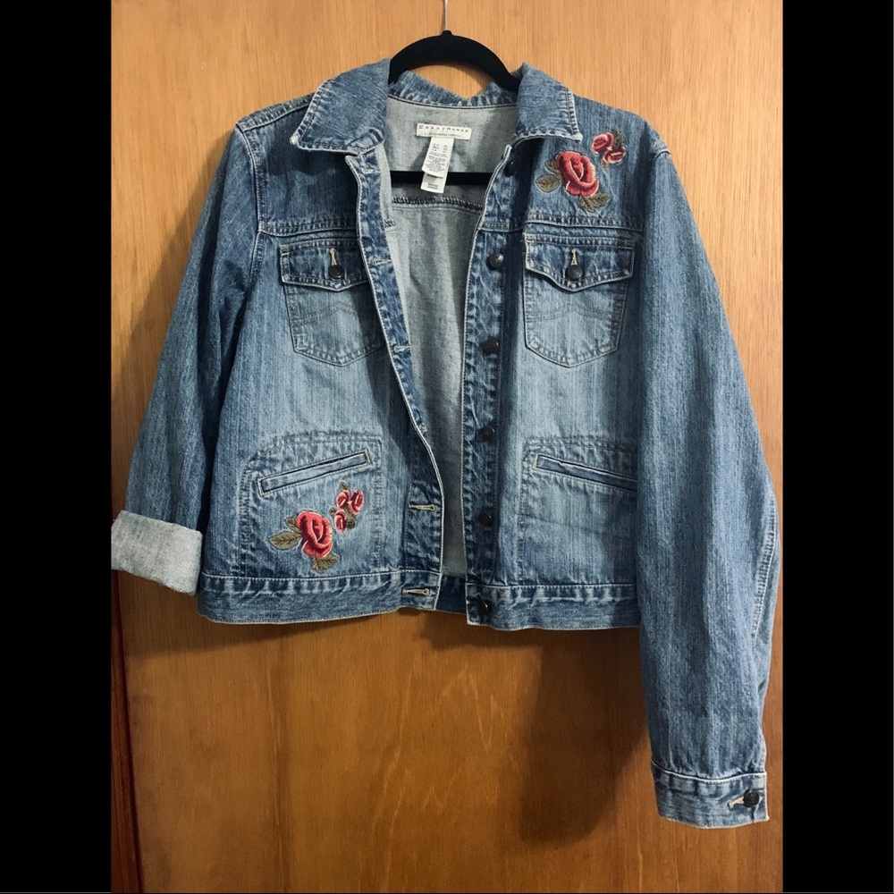 Liz Claiborne Embroidered Denim Jacket size XL